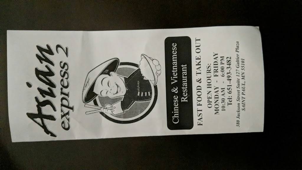 Asian Express 2 (Chinese & Vietnamese Restaurant) | restaurant | Galtier Plaza, 380 Jackson St #127, St Paul, MN 55101, USA | 6514933482 OR +1 651-493-3482