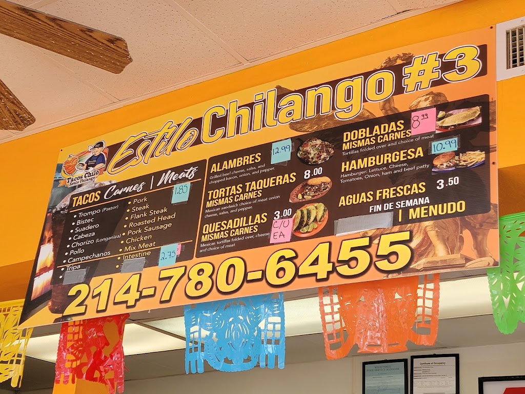 Tacos chilo estilo chilango #3 | restaurant | 7726 Ferguson Rd, Dallas, TX 75228, USA | 2147806455 OR +1 214-780-6455