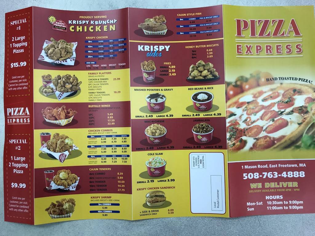 Pizza Express | meal takeaway | 1 Mason Rd, East Freetown, MA 02717, USA | 5087634888 OR +1 508-763-4888