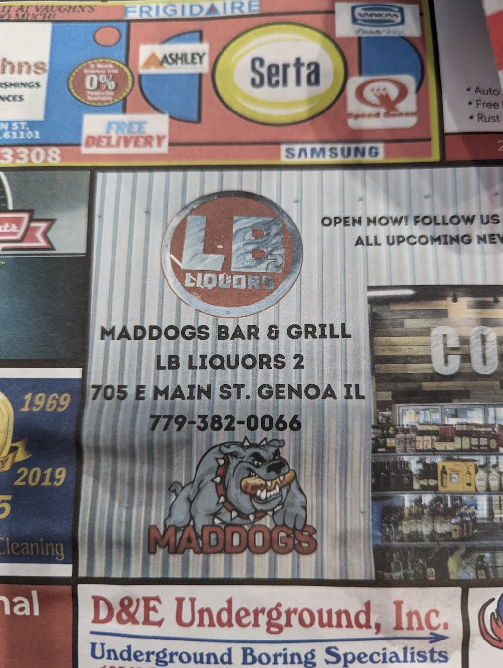 Maddogs Bar and Grill | restaurant | 705 E Main St, Genoa, IL 60135, USA | 7793820066 OR +1 779-382-0066