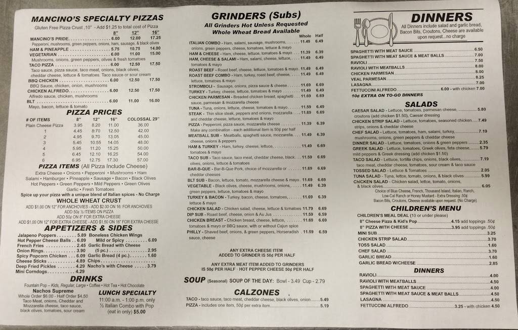 Mancinos Pizza Of Marshall | restaurant | 113 E Michigan Ave, Marshall, MI 49068, USA | 2697810018 OR +1 269-781-0018