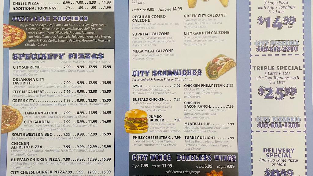 City Pizzeria | restaurant | 7200 Lyrewood Ln, Oklahoma City, OK 73132, USA | 4056032300 OR +1 405-603-2300