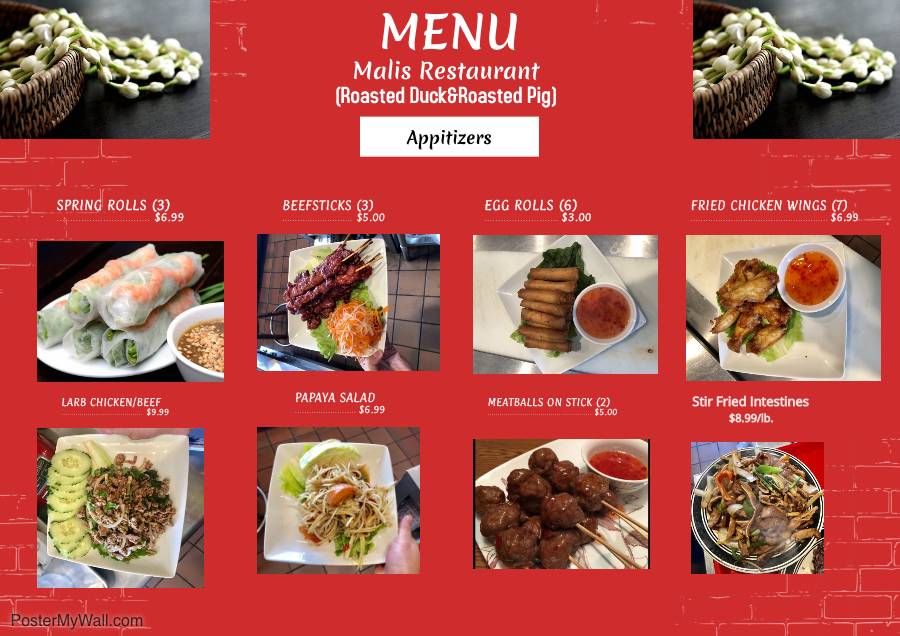 Malis Restaurant | restaurant | 133 N Maple Ave, Fresno, CA 93702, USA | 5594784802 OR +1 559-478-4802