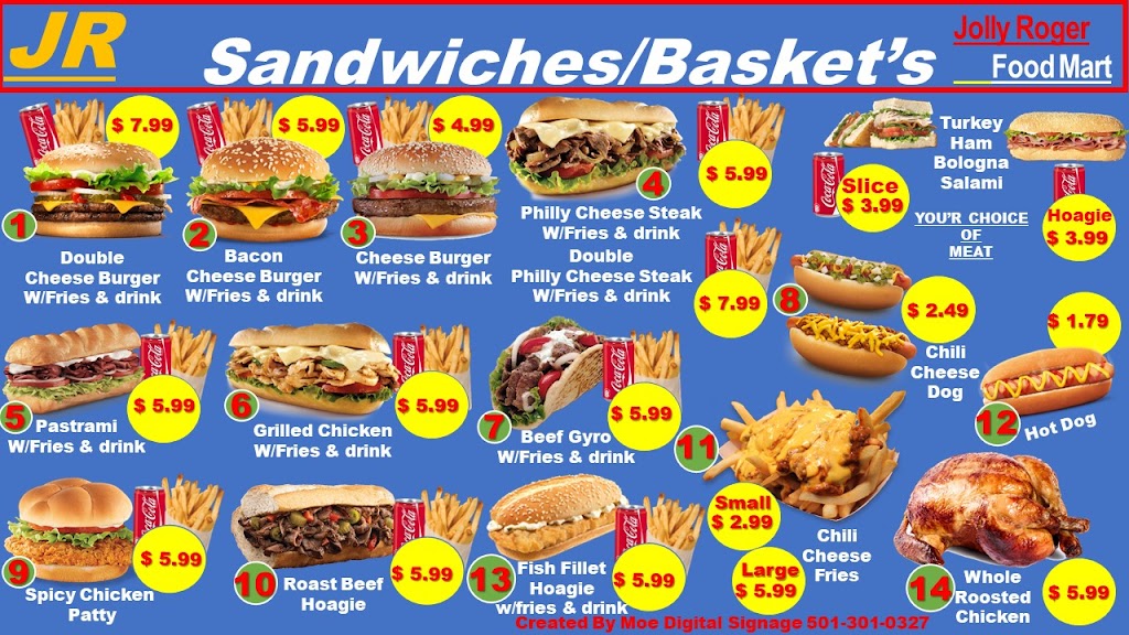 Jolly Roger food mart | restaurant | 210 N First St, McGehee, AR 71654, USA | 8702225801 OR +1 870-222-5801