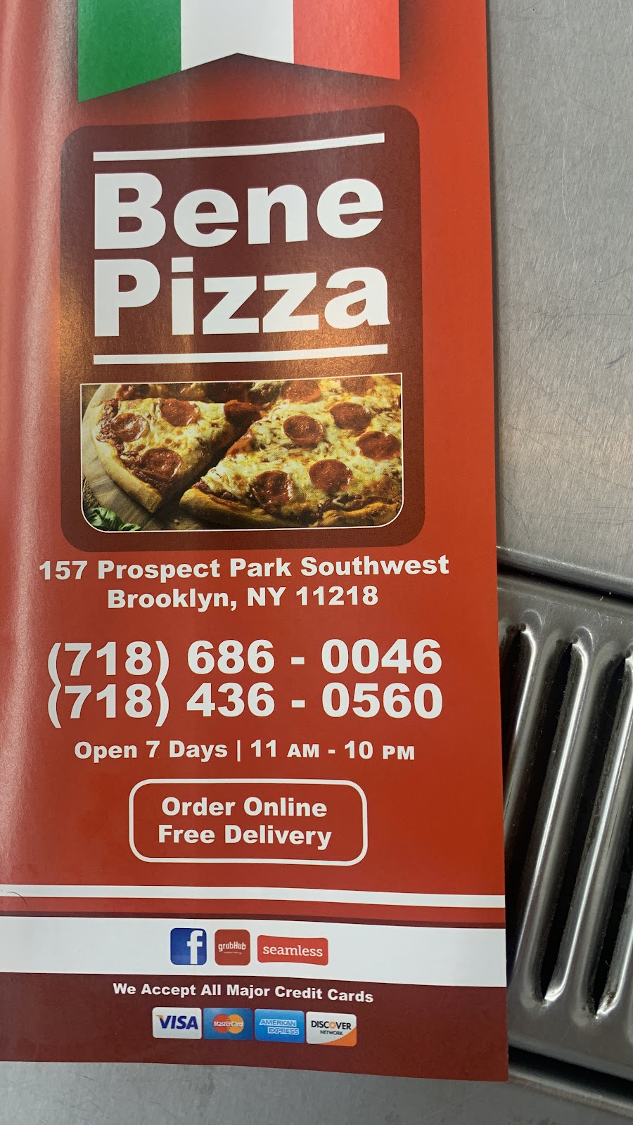 Bene pizza | restaurant | 157 Prospect Park Southwest, Brooklyn, NY 11218, USA | 7186860046 OR +1 718-686-0046