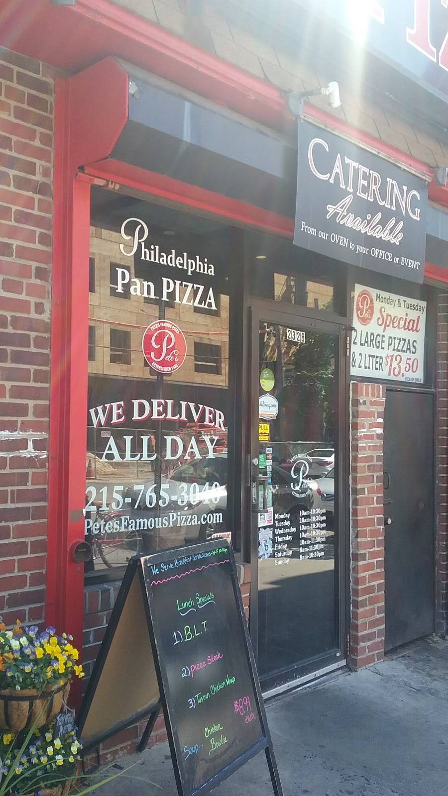 Petes Famous Pizza | restaurant | 2328 Fairmount Ave, Philadelphia, PA 19130, USA | 2157653040 OR +1 215-765-3040