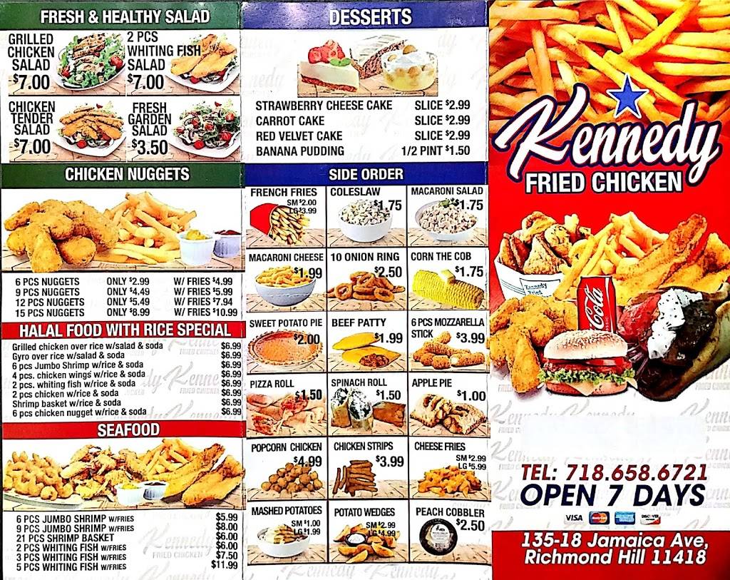 Kennedy Fried Chicken | restaurant | 135-18 Jamaica Ave, Richmond Hill, NY 11418, USA | 7186586721 OR +1 718-658-6721