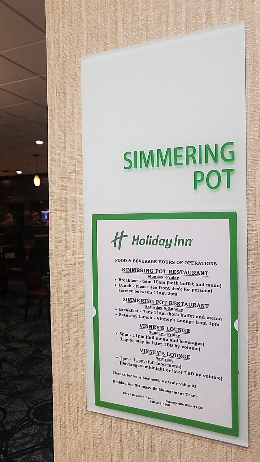 The Simmering Pot | restaurant | 15471 Royalton Rd, Strongsville, OH 44136, USA | 4402388800 OR +1 440-238-8800