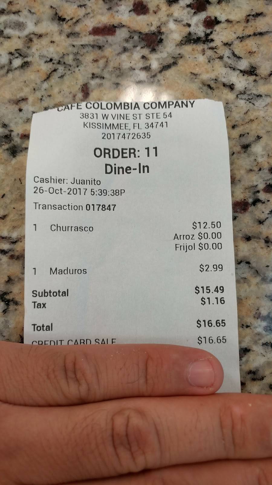 Café Colombia Company | restaurant | 3831 W Vine Street, Plaza del Sol Ste 54, Kissimmee, FL 34741, USA | 4079786315 OR +1 407-978-6315