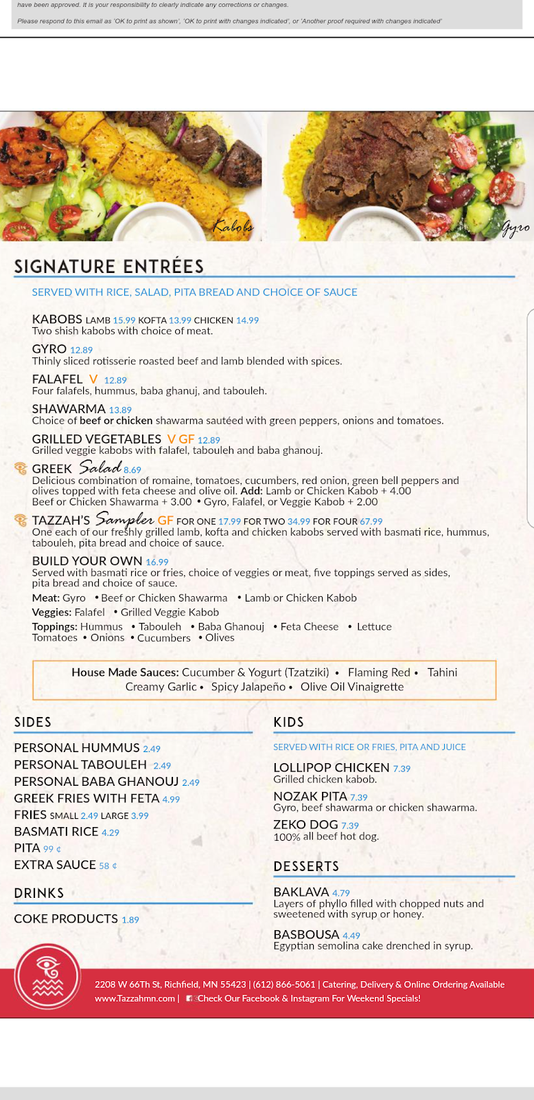 Tazzah | restaurant | 2208 W 66th St, Richfield, MN 55423, USA | 6128665061 OR +1 612-866-5061