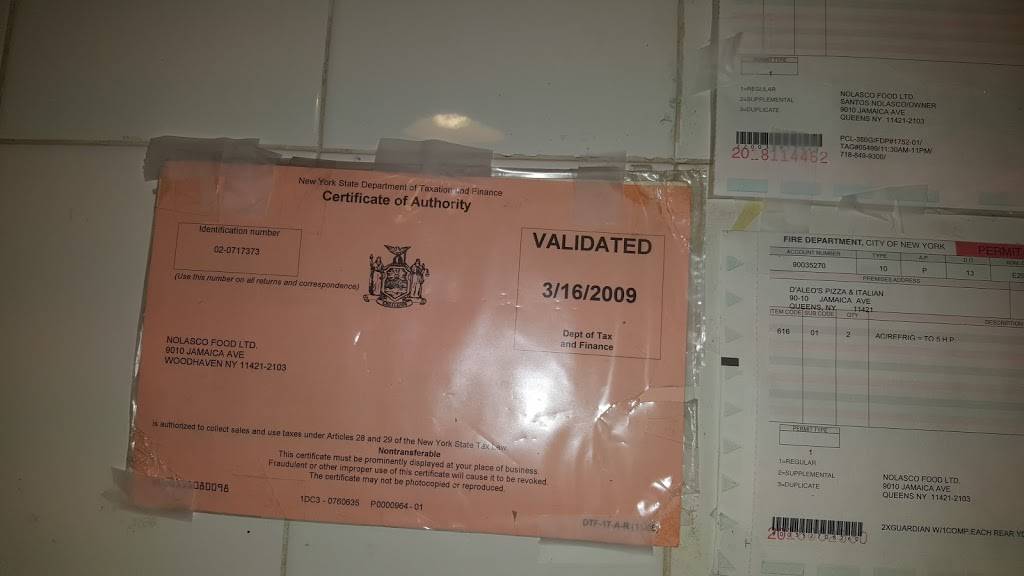 DAleos Pizzeria | restaurant | 90-10 Jamaica Ave, Jamaica, NY 11421, USA | 7188499300 OR +1 718-849-9300