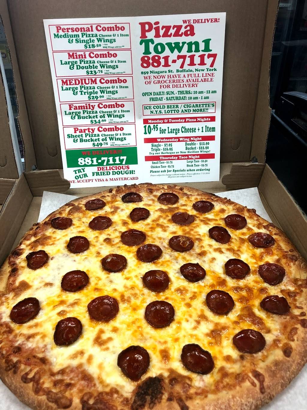 Pizza Town | restaurant | 859 Niagara St, Buffalo, NY 14213, USA | 7168817117 OR +1 716-881-7117