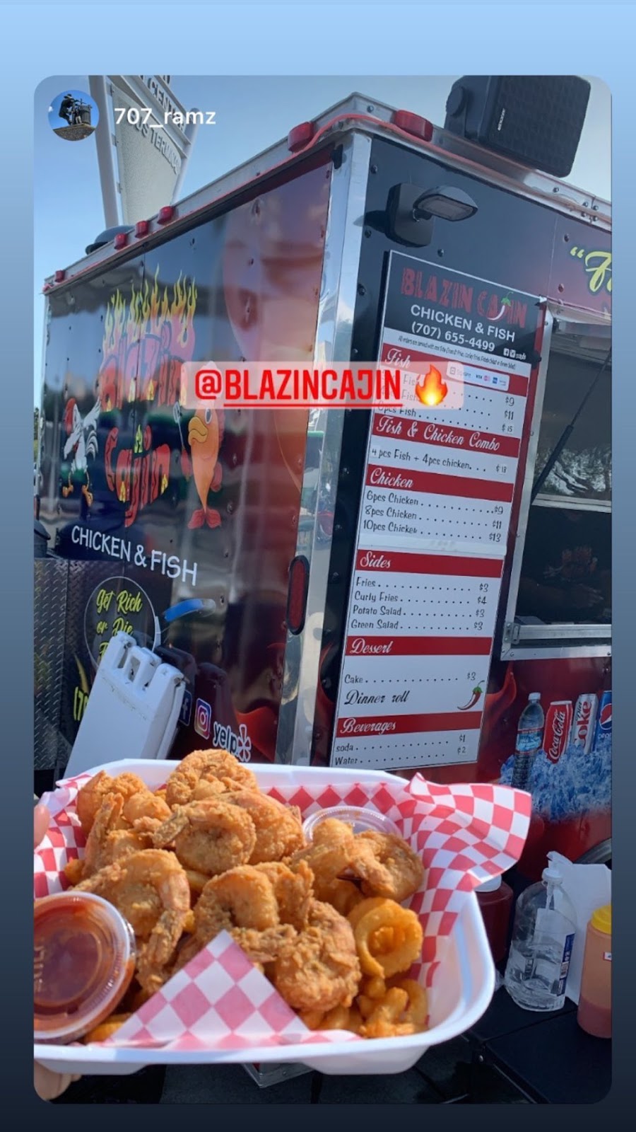 Blazin Cajin Chicken and Fish Food Truck | restaurant | 401 Marin St, Vallejo, CA 94590, USA | 7076554499 OR +1 707-655-4499