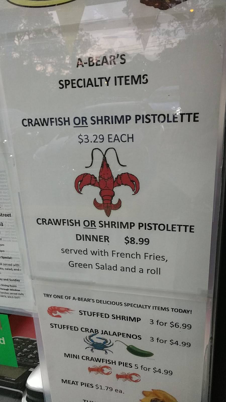 A-Bears Diner | restaurant | 1218 W Main St, New Iberia, LA 70560, USA | 3373656503 OR +1 337-365-6503