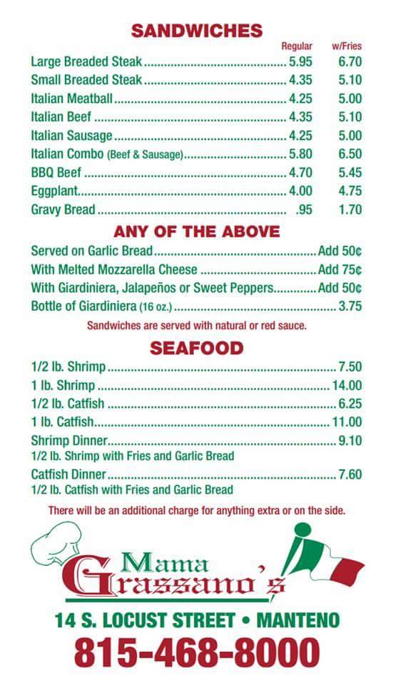 Mama Grassanos | meal delivery | 14 S Locust St, Manteno, IL 60950, USA | 8154688000 OR +1 815-468-8000