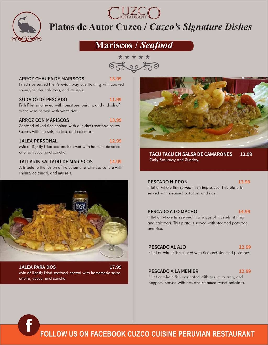 Cuzco Irving Cuisine Peruvian restaurant | restaurant | 1910 N Story Rd, Irving, TX 75061, USA | 4692767267 OR +1 469-276-7267