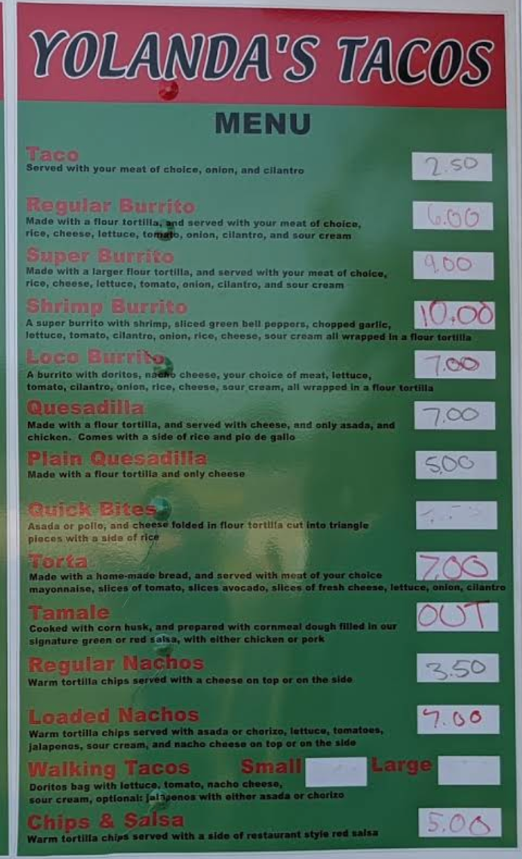 Yolandas Taco | restaurant | N 3rd St, Montezuma, IA 50171, USA | 4024675538 OR +1 402-467-5538