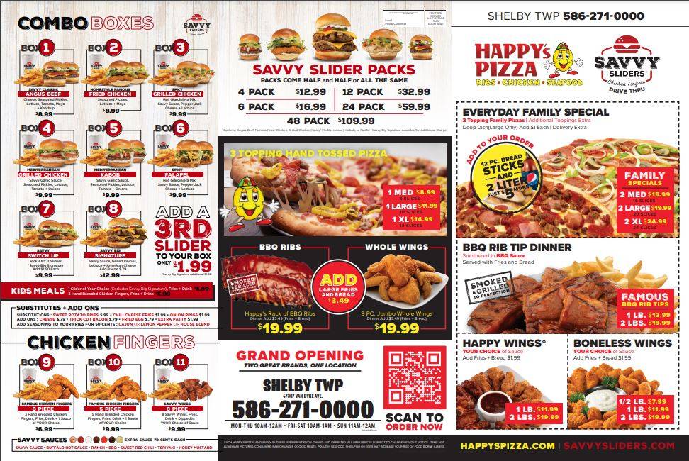 Happys Pizza | meal delivery | 47307 Van Dyke Ave, Shelby Charter Twp, MI 48317, USA | 5862710000 OR +1 586-271-0000
