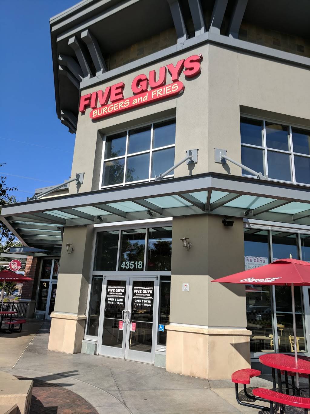 Five Guys | meal takeaway | 43518 Christy St, Fremont, CA 94538, USA | 5103531331 OR +1 510-353-1331