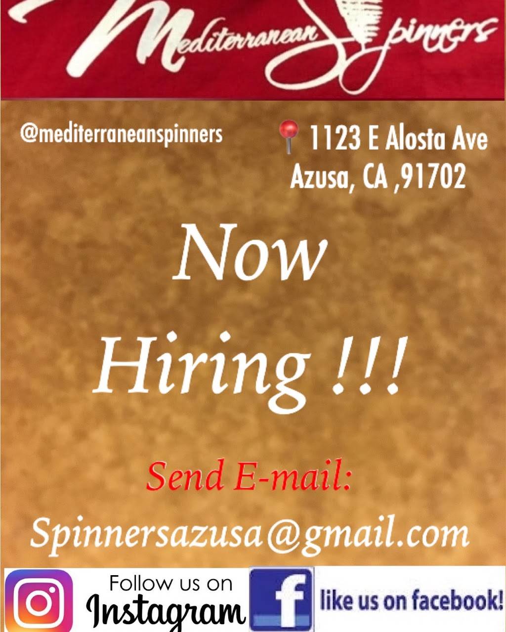 Mediterranean Spinners | restaurant | 1123 E Alosta Ave, Azusa, CA 91702, USA | 6263355555 OR +1 626-335-5555