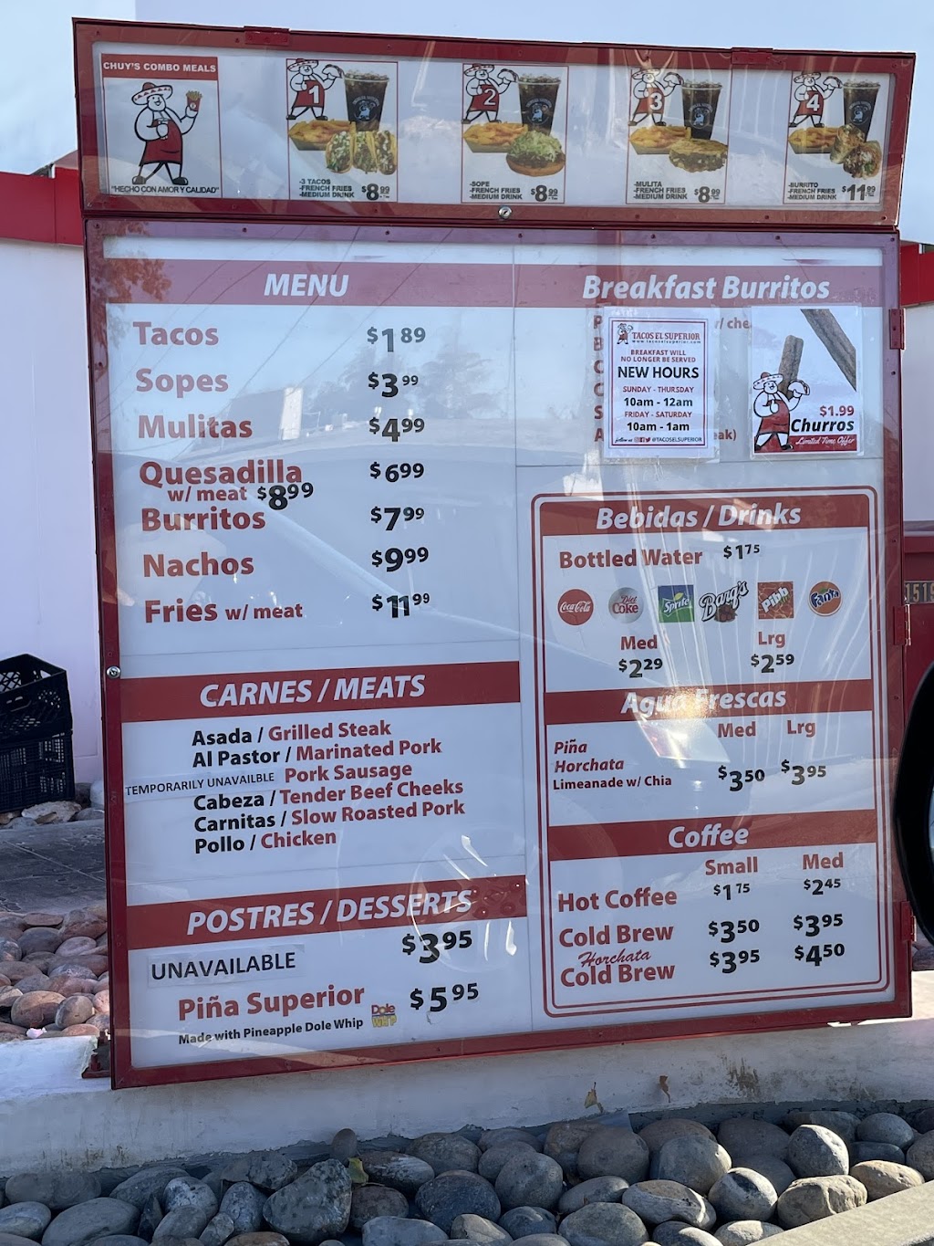 Tacos El Superior | restaurant | 1049 W Ave K, Lancaster, CA 93534, USA | 6619414081 OR +1 661-941-4081