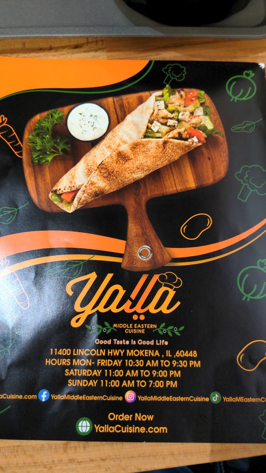 Yalla Middle Eastern Cuisine | restaurant | 11400 W Lincoln Hwy, Mokena, IL 60448, USA | 7799008386 OR +1 779-900-8386