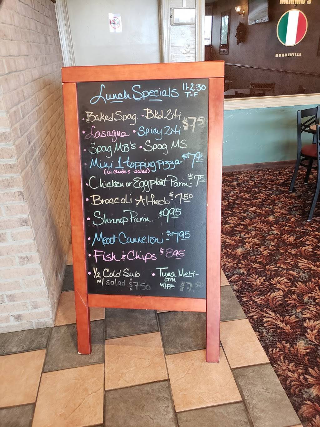 Mimmos Italian Restaurant & Grill | restaurant | 519 2nd St, Burkeville, VA 23922, USA | 4347672750 OR +1 434-767-2750