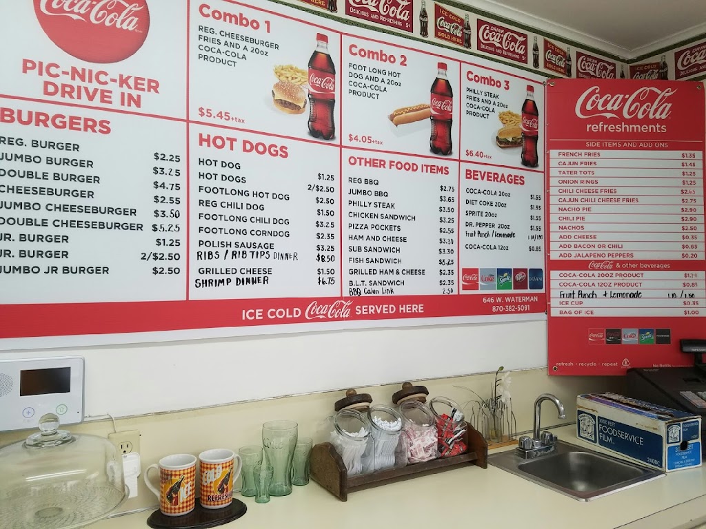 Pic-Nic-Ker Drive-In | restaurant | 646 W Waterman St, Dumas, AR 71639, USA | 8703825091 OR +1 870-382-5091