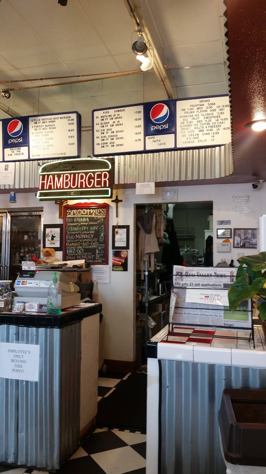 O-Hi Frostie Restaurant - Ojai Catering- Ventura Catering- Mobil | restaurant | 1205 Maricopa Hwy, Ojai, CA 93023, USA | 8056461923 OR +1 805-646-1923