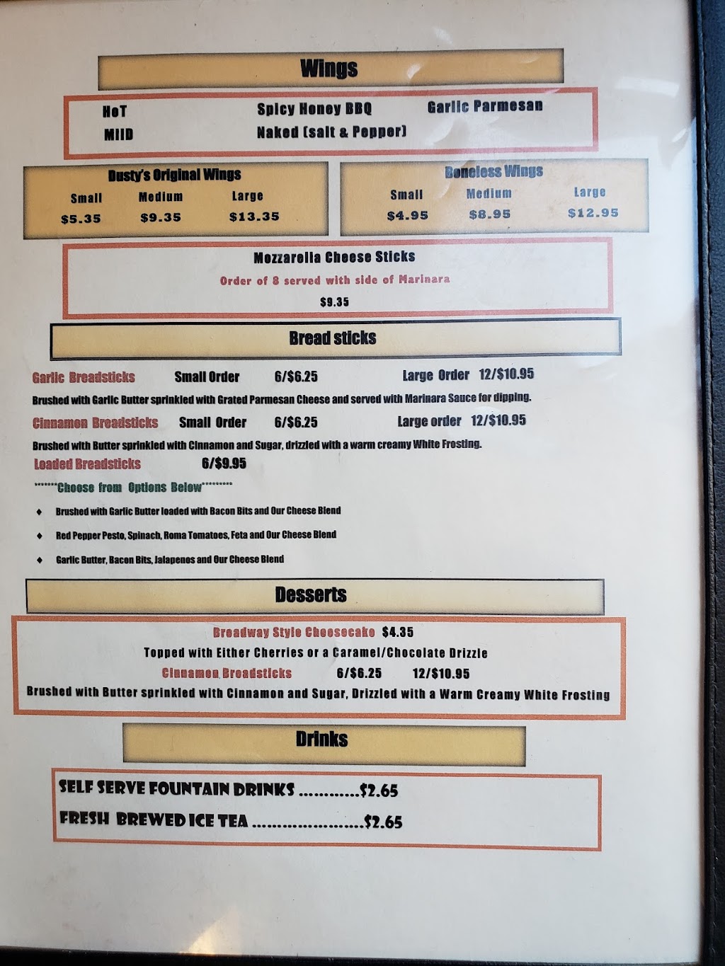 Dustys Pizza | restaurant | 28881 Commerce Way, Wellton, AZ 85356, USA | 9287854355 OR +1 928-785-4355