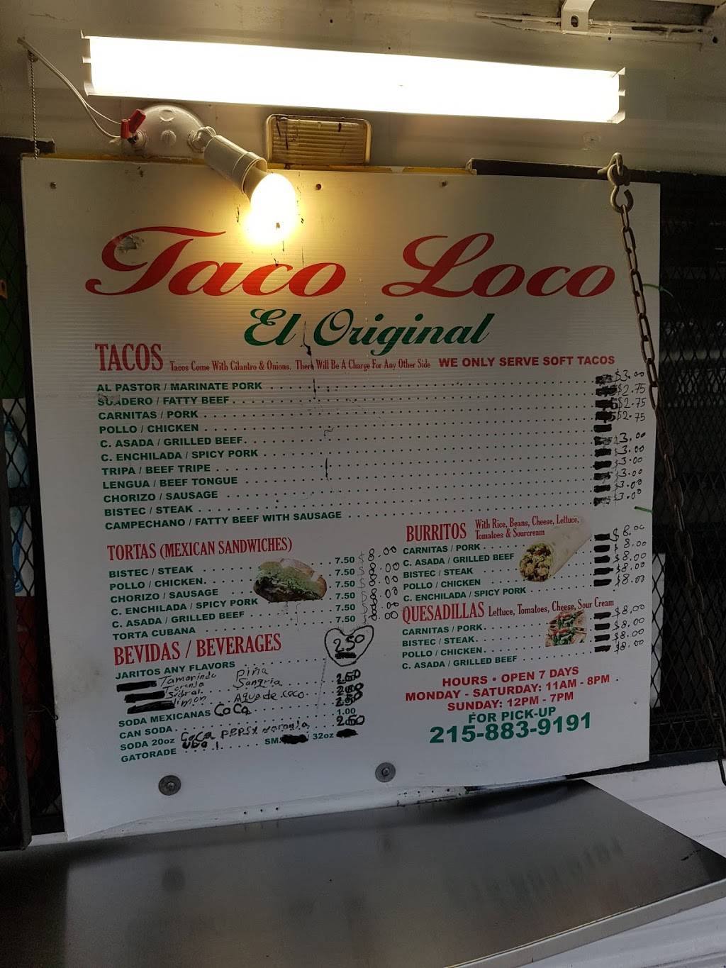 Taco Loco | restaurant | 400 Washington Ave, Philadelphia, PA 19147, USA | 2158839191 OR +1 215-883-9191