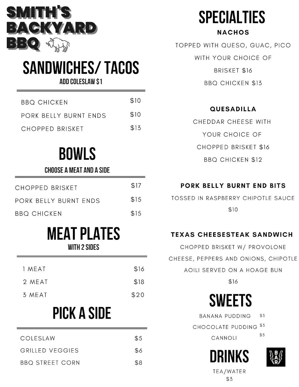 Smiths Backyard BBQ | restaurant | 109 Central Ave, Elgin, TX 78621, USA | 5126607384 OR +1 512-660-7384