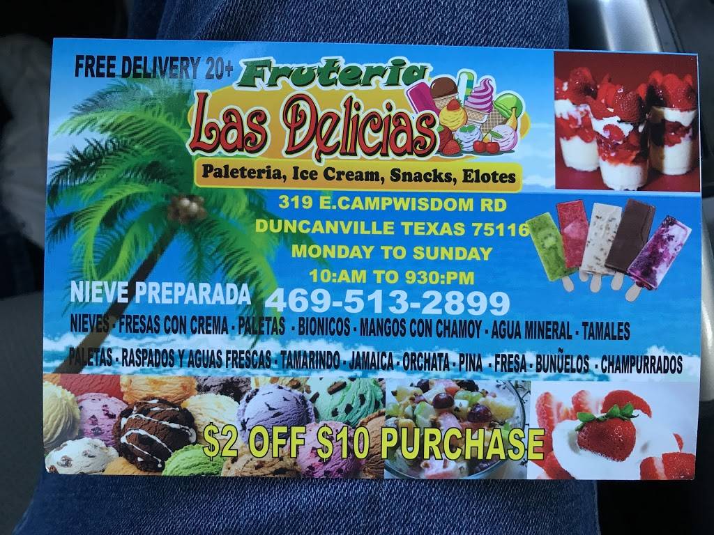 Fruteria Las Delicias | restaurant | 319 E Camp Wisdom Rd, Duncanville, TX 75116, USA | 4695132899 OR +1 469-513-2899