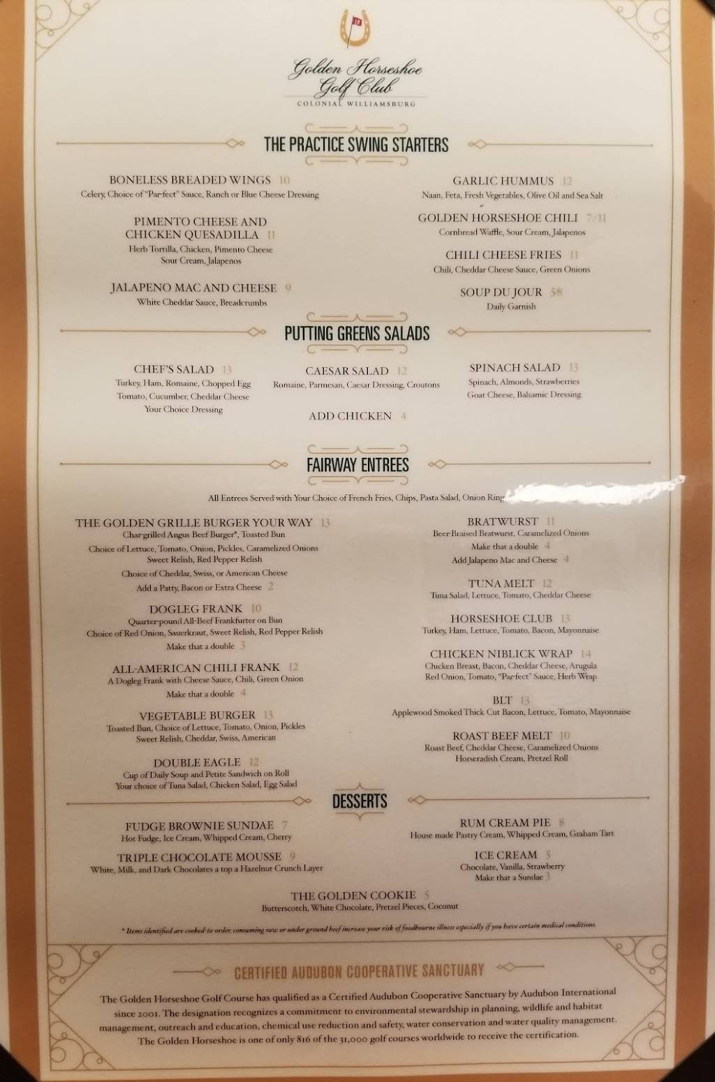 Gold Course Grille | restaurant | 401 S England St, Williamsburg, VA 23185, USA | 8889657254 OR +1 888-965-7254