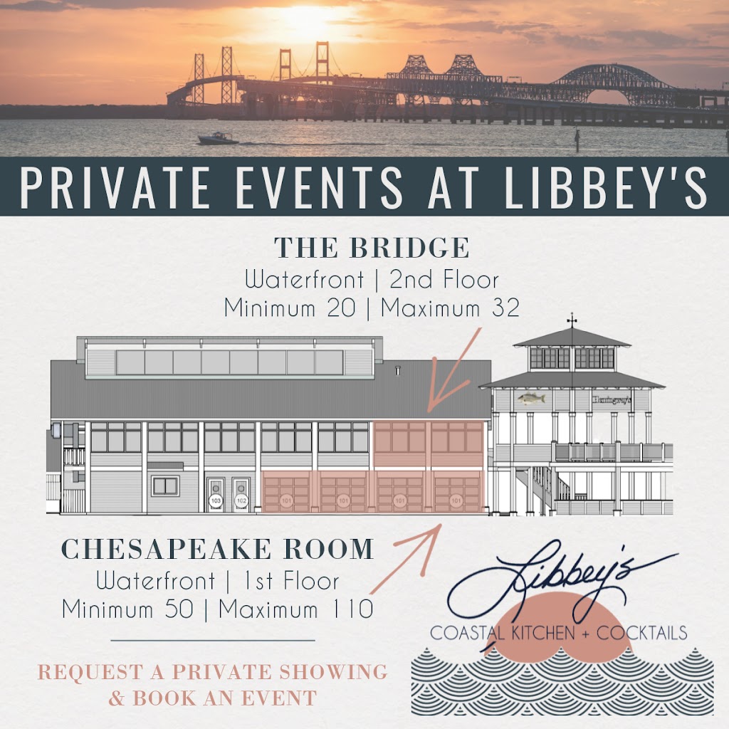 Libbeys Coastal Kitchen and Cocktails | restaurant | 357 Pier 1 Rd, Stevensville, MD 21666, USA | 4106040999 OR +1 410-604-0999