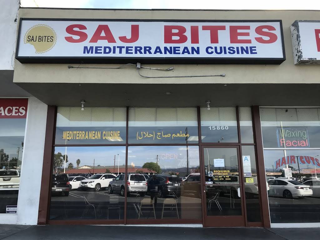 Saj Bites | restaurant | 15860 Imperial Hwy, La Mirada, CA 90638, USA | 5624755099 OR +1 562-475-5099