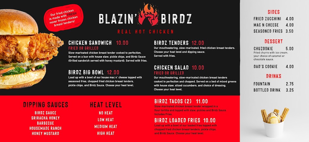 Blazin Birdz | restaurant | 560 W Olive Ave, Merced, CA 95348, USA | 2095804436 OR +1 209-580-4436