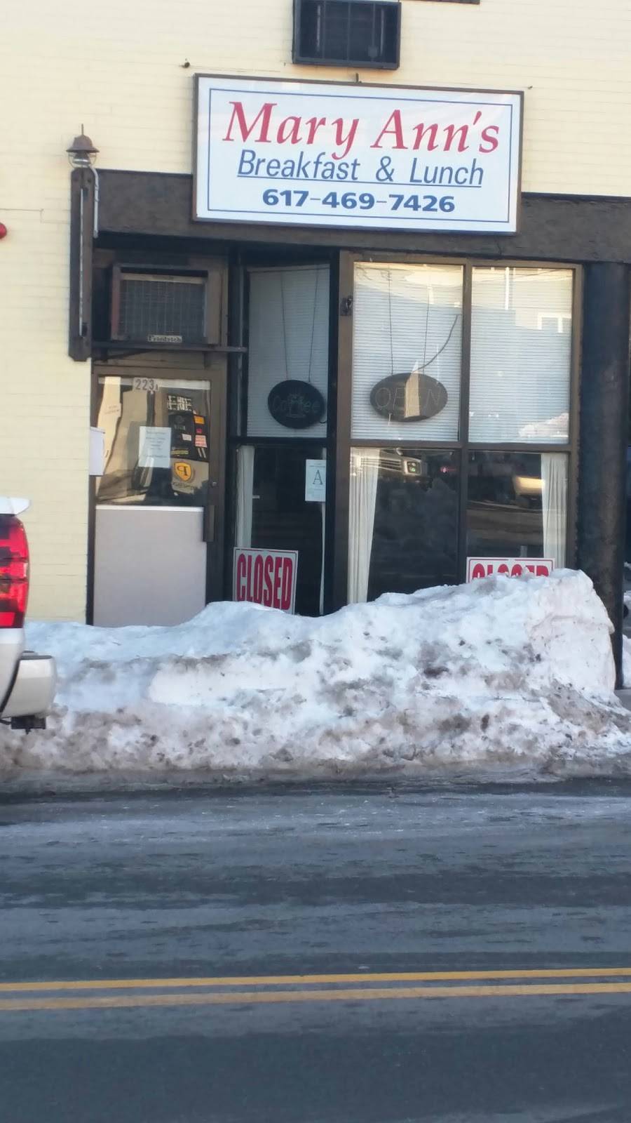 Mary Anns Breakfast & Lunch | restaurant | 223 Grove St A, West Roxbury, MA 02132, USA | 6174697426 OR +1 617-469-7426