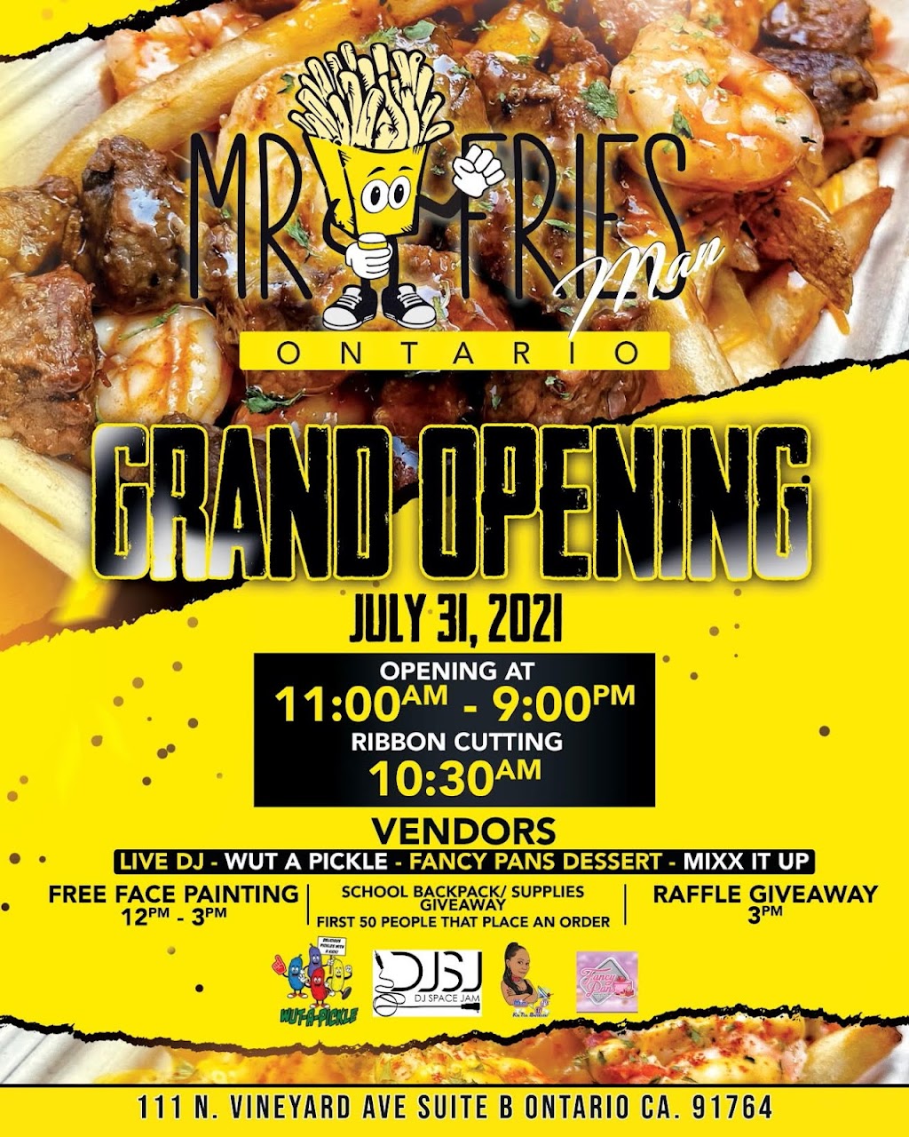 Mr Fries Man Ontario | restaurant | 111 N Vineyard Ave Suite B, Ontario, CA 91764, USA | 9094437638 OR +1 909-443-7638