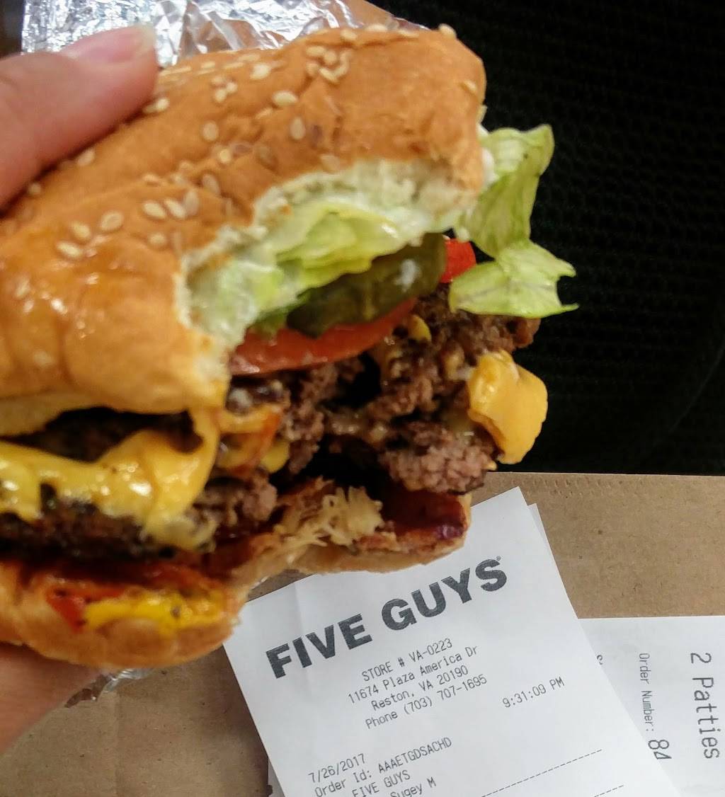 Five Guys | meal takeaway | 11674 Plaza America Dr, Reston, VA 20190, USA | 7037071695 OR +1 703-707-1695