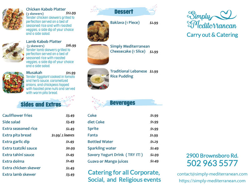 Simply Mediterranean | restaurant | 2900 Brownsboro Rd, Louisville, KY 40206, USA | 5029635577 OR +1 502-963-5577