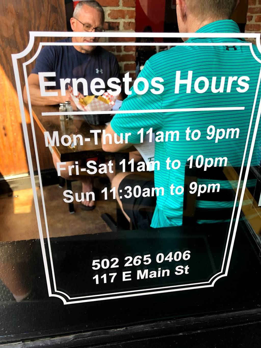 Ernestos | restaurant | 117 E Main St, La Grange, KY 40031, USA | 5022650406 OR +1 502-265-0406