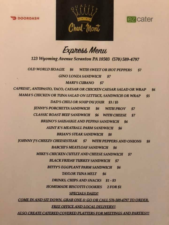 Charl-Mont | restaurant | 123 S Wyoming Ave, Scranton, PA 18503, USA | 5705894797 OR +1 570-589-4797