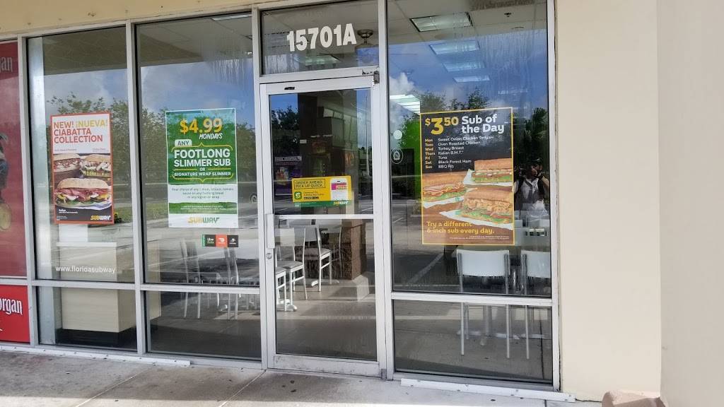 Subway | restaurant | 15701 Sheridan St, Davie, FL 33331, USA | 9546804540 OR +1 954-680-4540