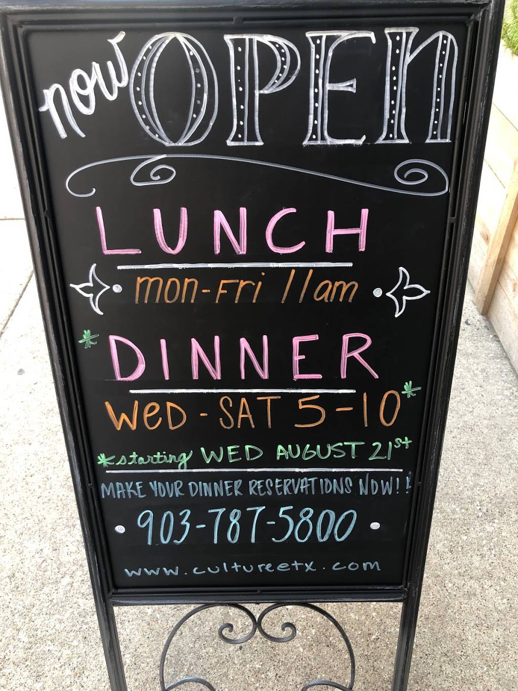 Culture ETX | restaurant | 118 W Erwin St, Tyler, TX 75702, USA | 9037875800 OR +1 903-787-5800