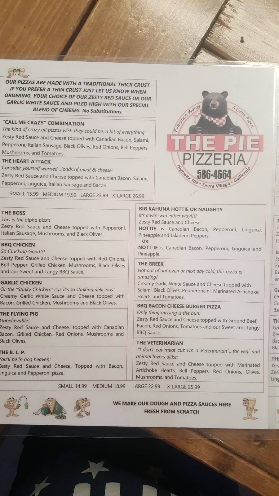 The Pie Pizzeria | restaurant | 24943 CA-108, Mi-Wuk Village, CA 95346, USA | 2095864664 OR +1 209-586-4664
