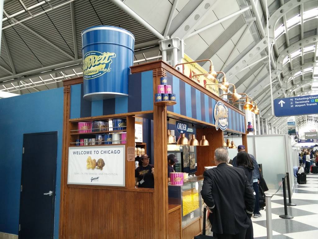 Garrett Popcorn Shops | meal takeaway | O’Hare International Airport 9600 North Mannheim Road, Arrivals - Terminal 5 M10, Chicago, IL 60666, USA | 8884767267 OR +1 888-476-7267