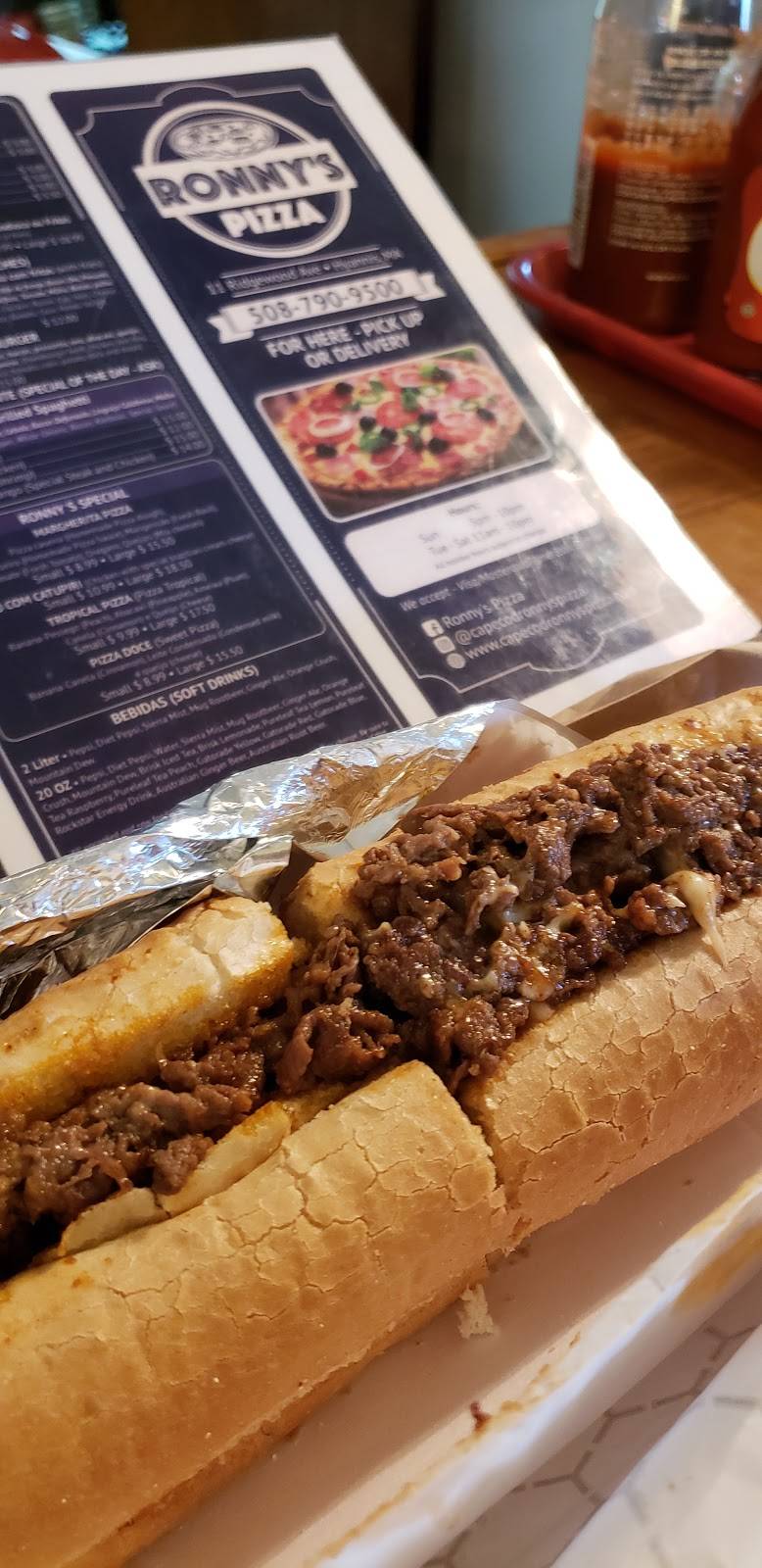 Ronnys Pizza | restaurant | 11 Ridgewood Ave, Hyannis, MA 02601, USA | 5087909500 OR +1 508-790-9500