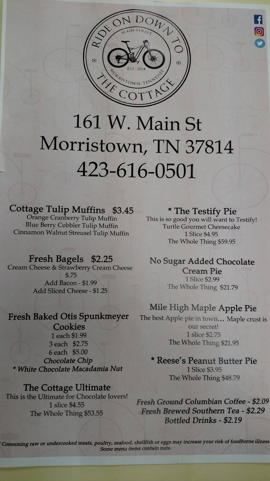 The Cottage | restaurant | 161 W Main St, Morristown, TN 37814, USA | 4236160501 OR +1 423-616-0501