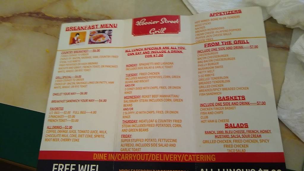 Hoosier Street Grill | restaurant | 161 5th St, North Vernon, IN 47265, USA | 8123466225 OR +1 812-346-6225